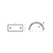 Ritning på  Zinkanod Gori axel 2-blade saildrive Ø 13"-18'' 15670000, R801023